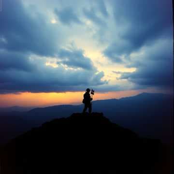 tanding on the dividing line between sky and earth