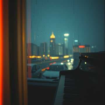 Midnight Window Reflections